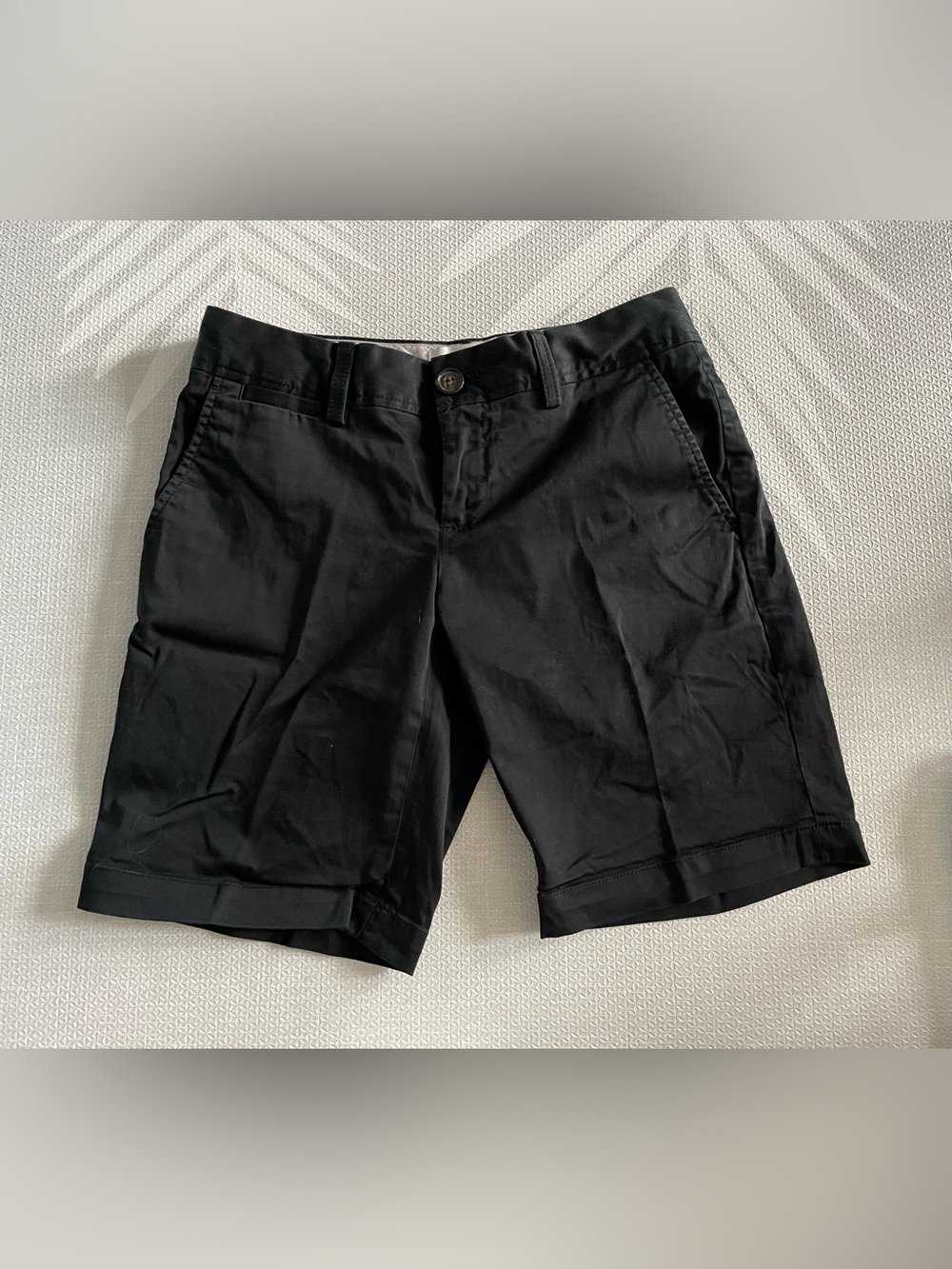 Banana Republic Black Mid-Rise Chino Bermuda Shorts